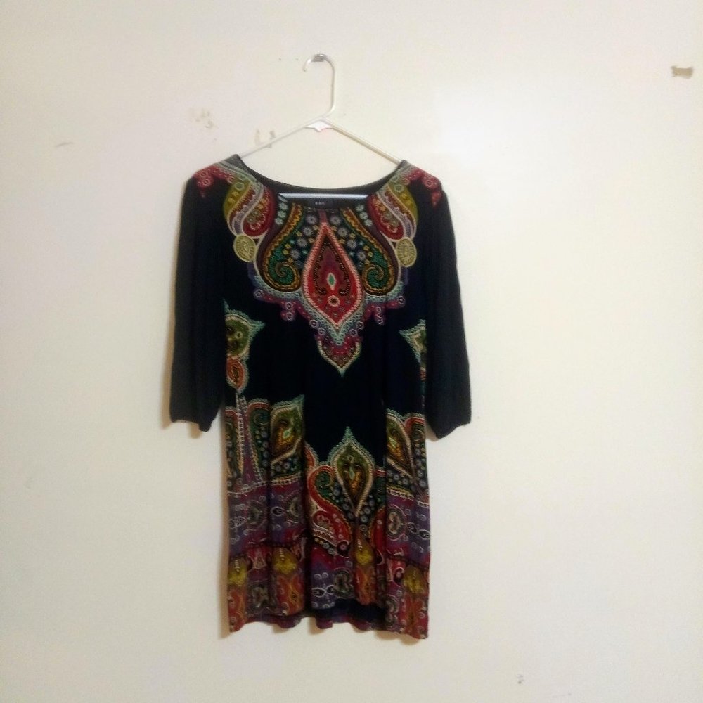 K&C Paisley Quarter Sleeve Tunic Shirt